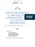 Costos Relevantes, Tipos de Costos y Marginalidad