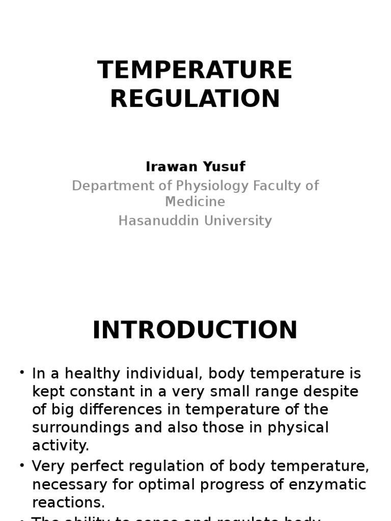 Body Temperature Regulation Explained | PDF | Thermoregulation | Fever