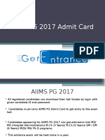 AIIMS PG 2017 Admit Card