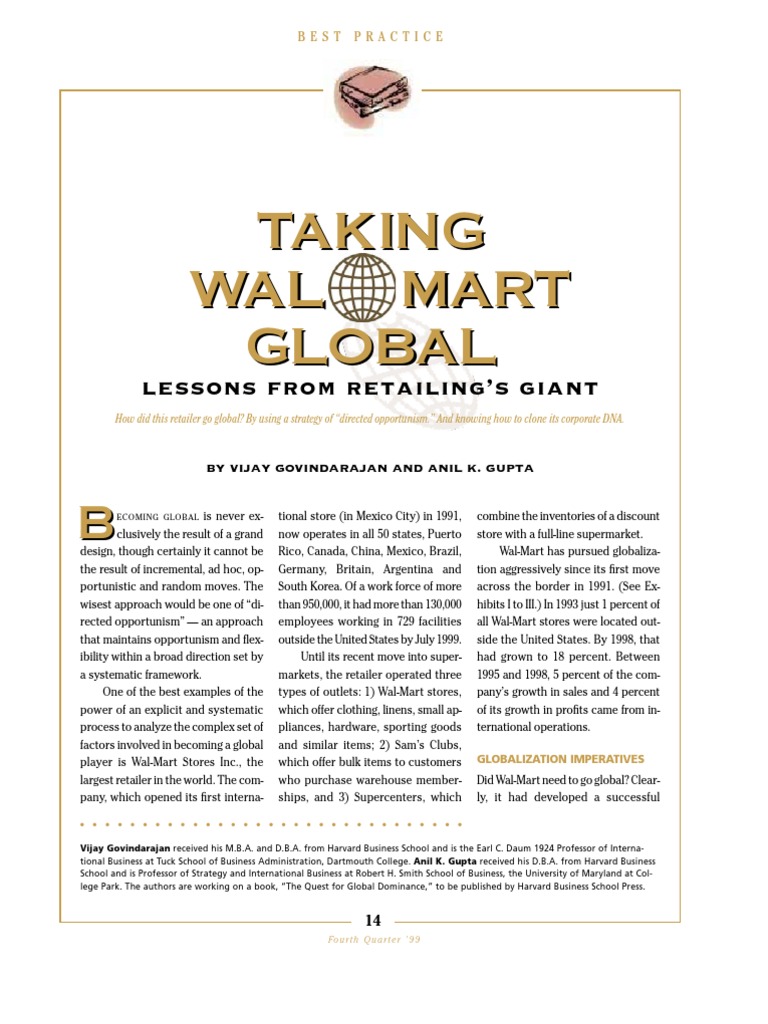 Walmart's Global Expansion Strategy | PDF | Walmart | Retail