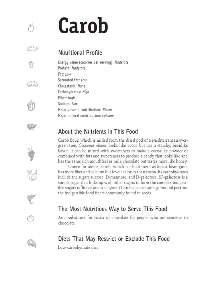 Carob Nutritional Profile Chocolate Food And Drink