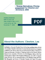 Book Review: Energy Derivatives: Pricing: and Risk Management' by Clewlow and
