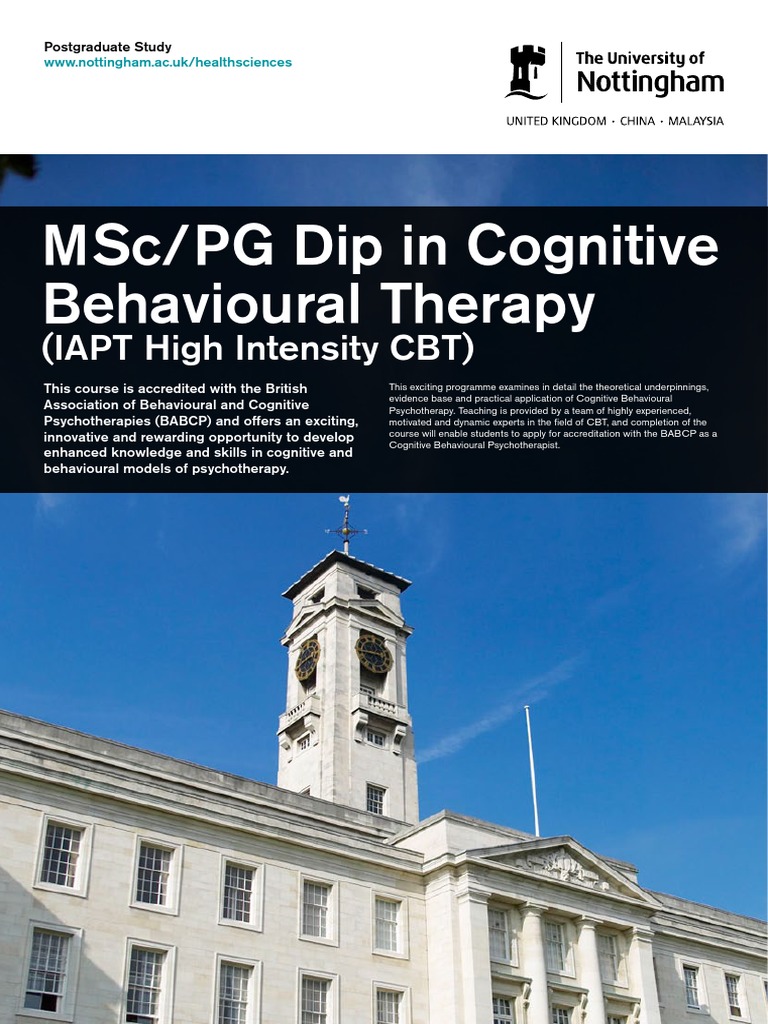 MSC/PG Dip in Cognitive Behavioural Therapy (Iapt High Intensity CBT