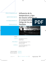 Influencia de La Temperatura y Tipo de Mezcla Asfaltica en El Comportamiento A Fatiga de Los Pavimentos Flexibles PDF