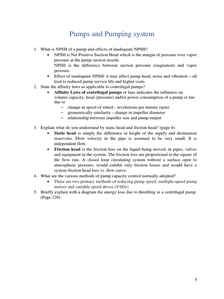 Pumps and Pumping System | PDF | Pump | Hydraulics
