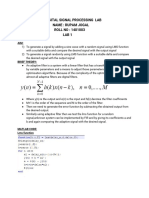 Digital Signal Processing Lab Name: Rupam Jogal ROLL NO: 1401003 Lab 1