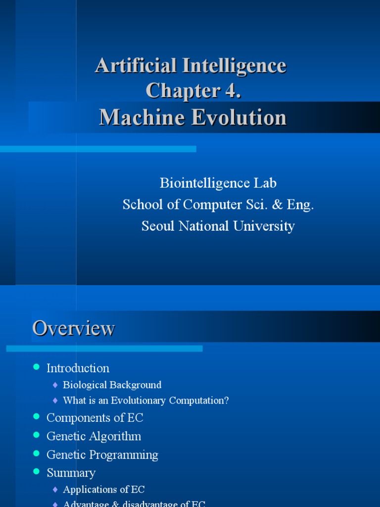 Evolutionary Computation Overview | PDF | Genetic Algorithm | Fitness ...