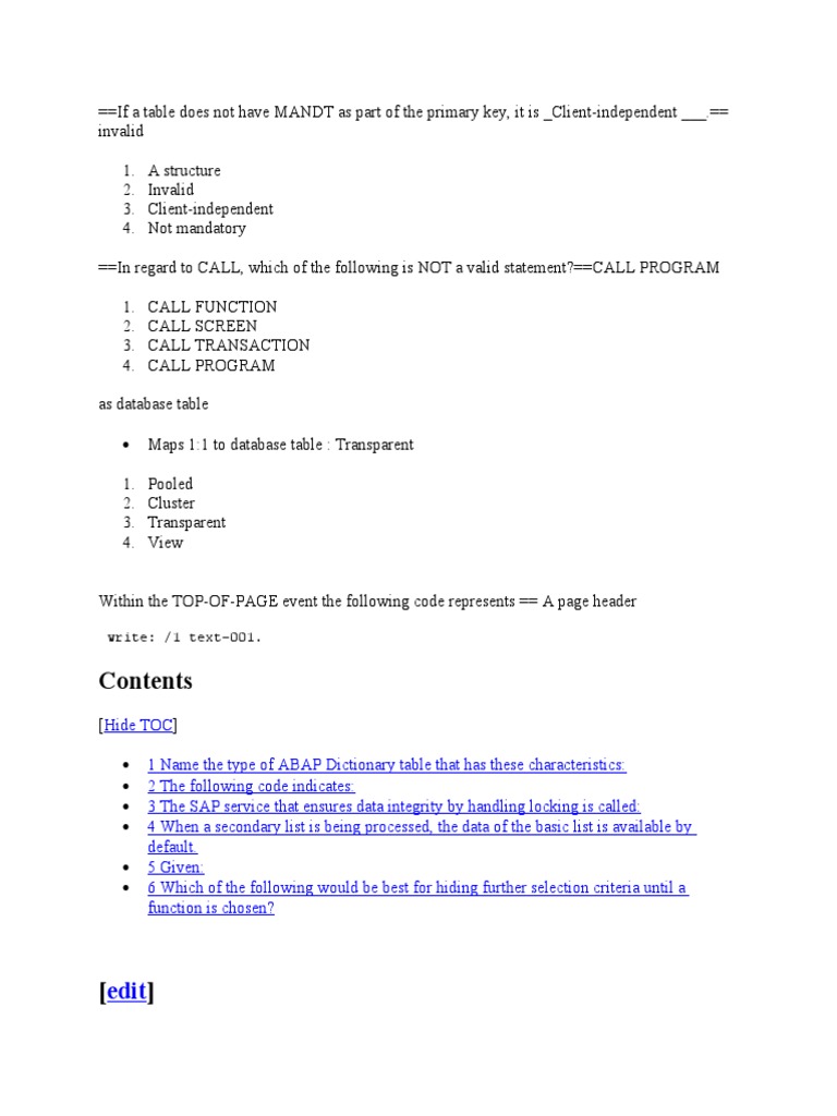 If A Table Does Not Have MANDT As Part of The Primary Key | PDF ...