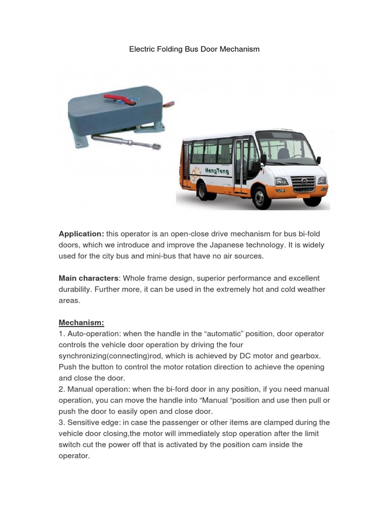 Electric Folding Bus Door Mechanism …