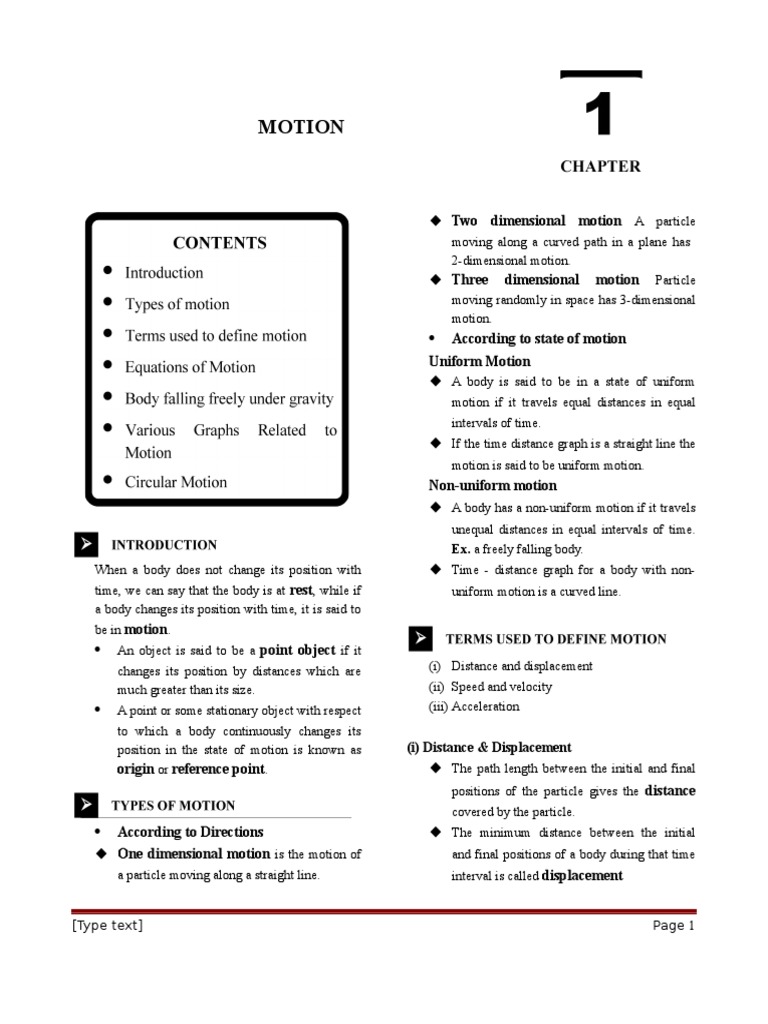 Cbse Class 9 Physics Motion Notes 2 | PDF | Acceleration | Speed