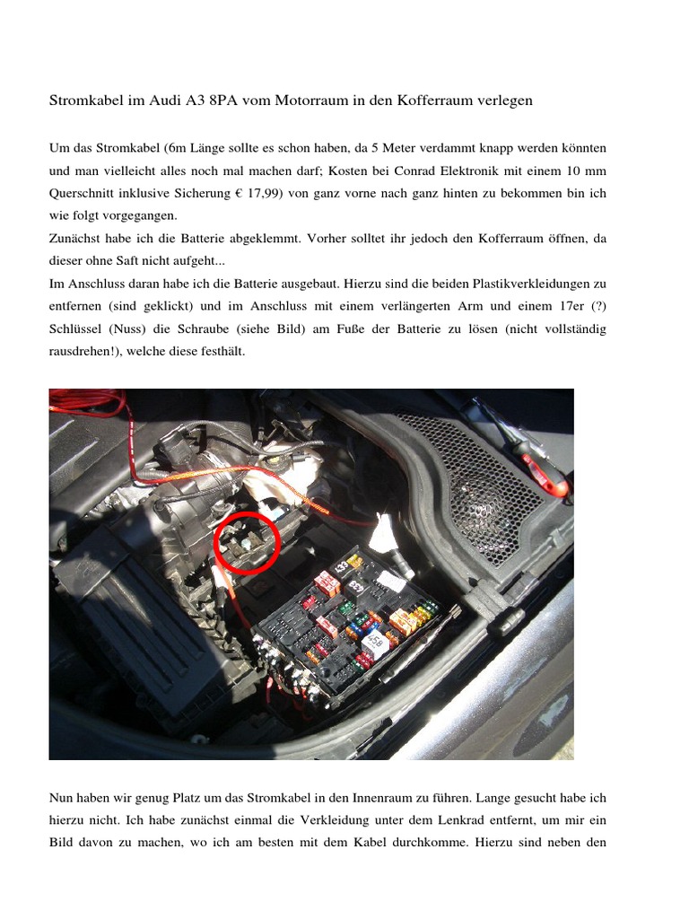 Audi A3 8l Motorraum Kabelbaum Kabel Führung unten online kaufen