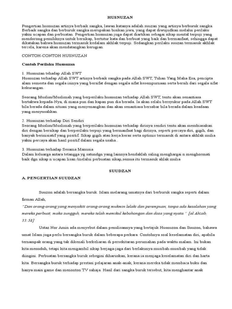 Husnuzan Terhadap Allah Swt