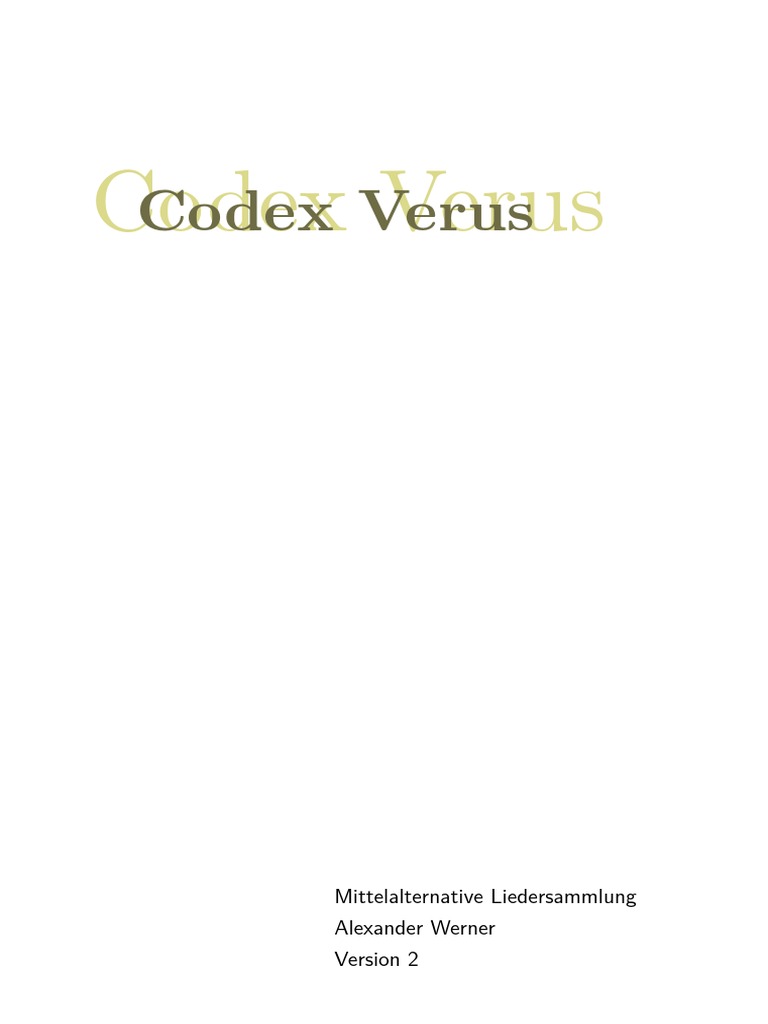 Codex Verus | PDF