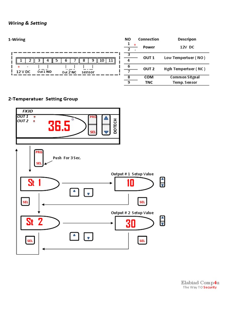 Wiring & Temperature Setting Guide | PDF