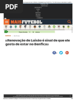 «Renovação de Luisão é Sinal de Que Ele Gosta de Estar No Benfica» _ Maisfutebol.iol