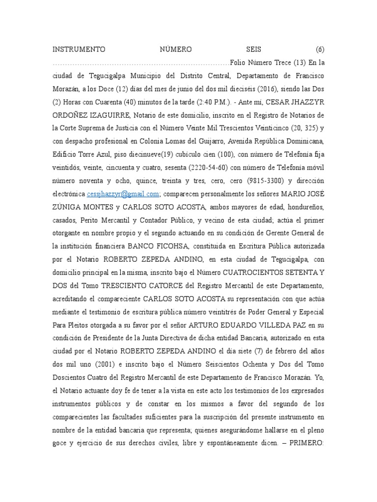 Formato Escritura de Hipoteca Hipoteca Comercial Finanzas y administración del dinero
