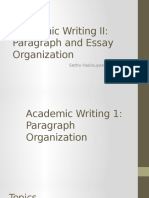 Essay and Paragraph Organization