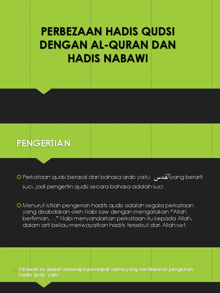 Perbezaan Hadis Qudsi Dengan Al Quran Dan Hadis Nabawi Pdf