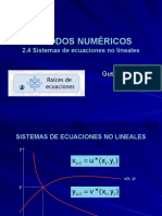 Sistemas de Ecuaciones No Lineales 