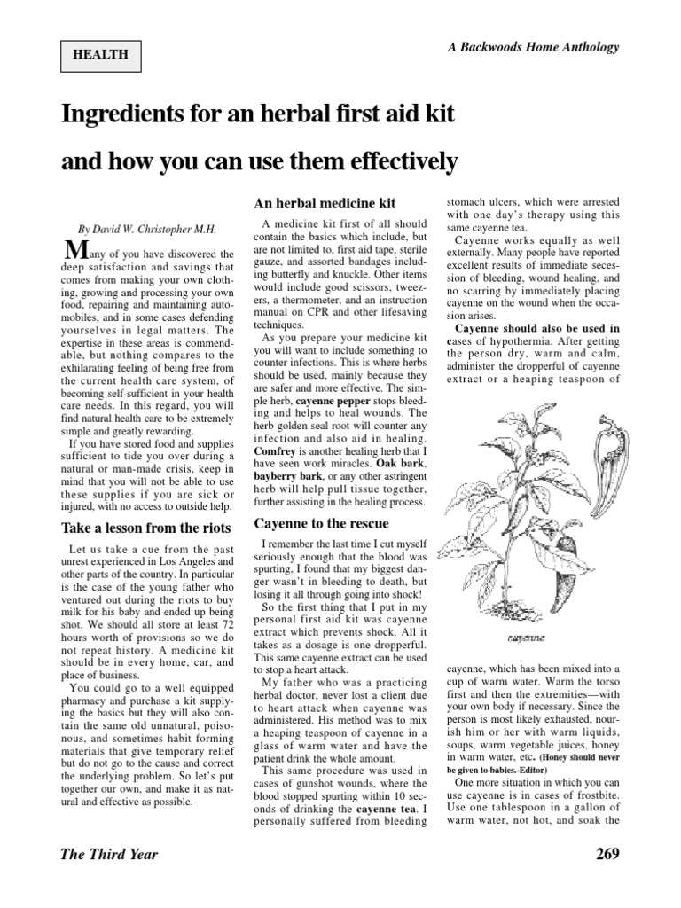 An Herbal First Aid Kit Effective Natural Remedies for Common Ailments