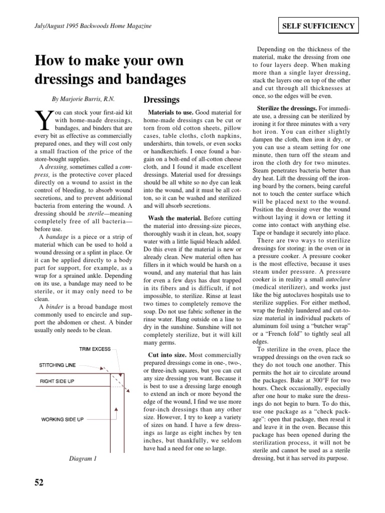 How to make your own dressings, bandages, and binders | PDF ...