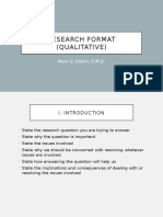 Research Format (Qualitative) : Mark D. Dublin, D.M.D