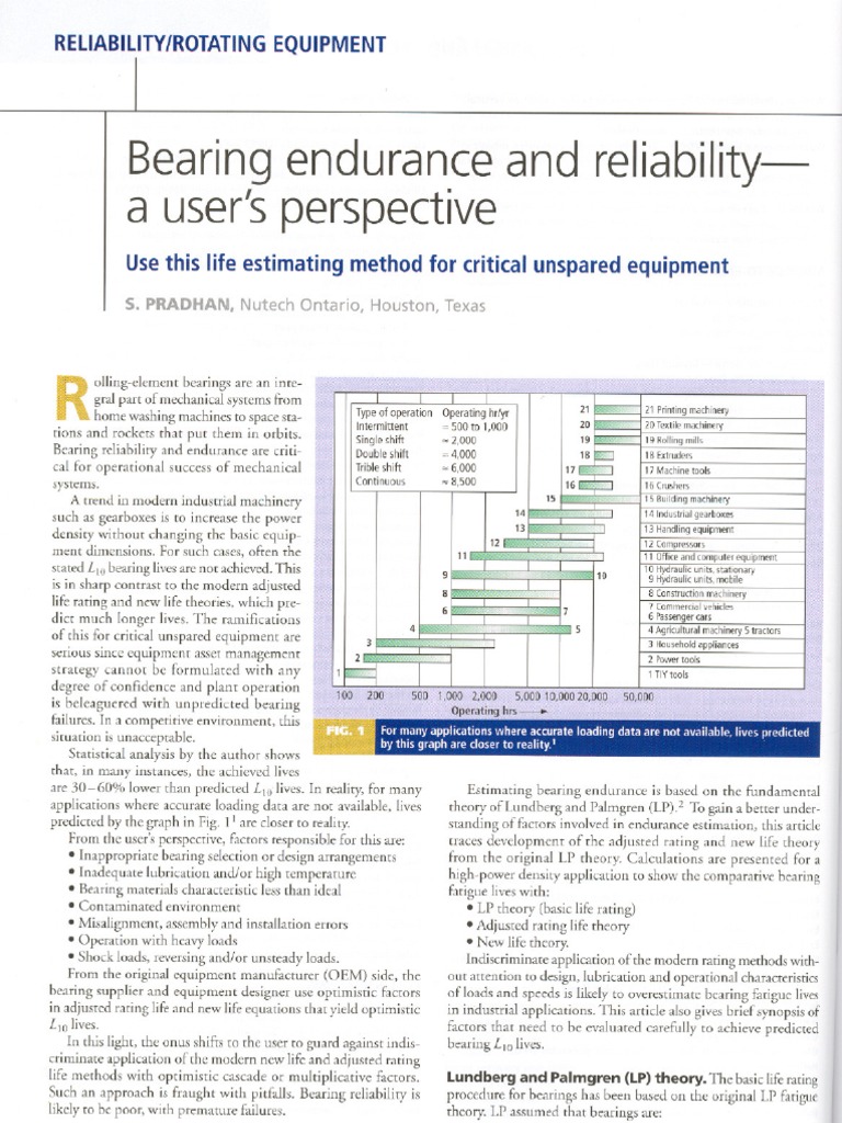Bearing Endurance and Reliability | PDF