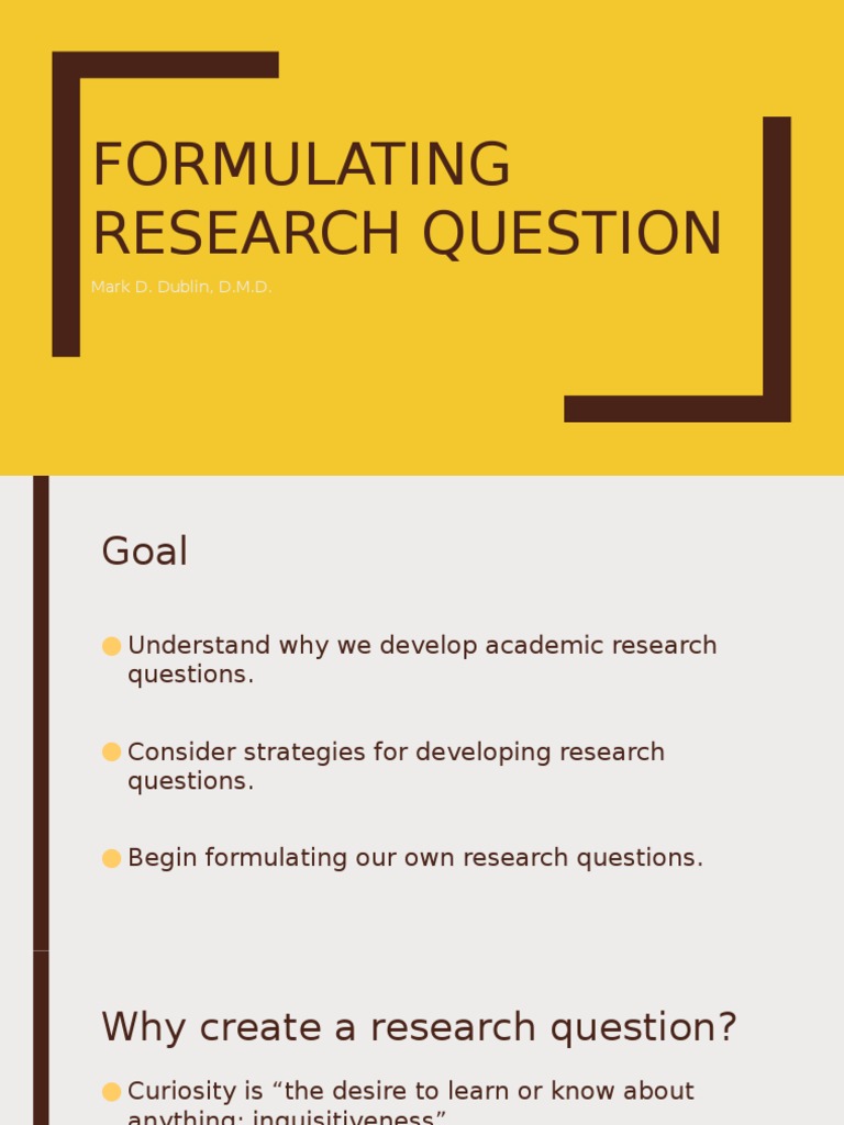 Academic Research Question Guide | PDF | Career & Growth | Self-Improvement