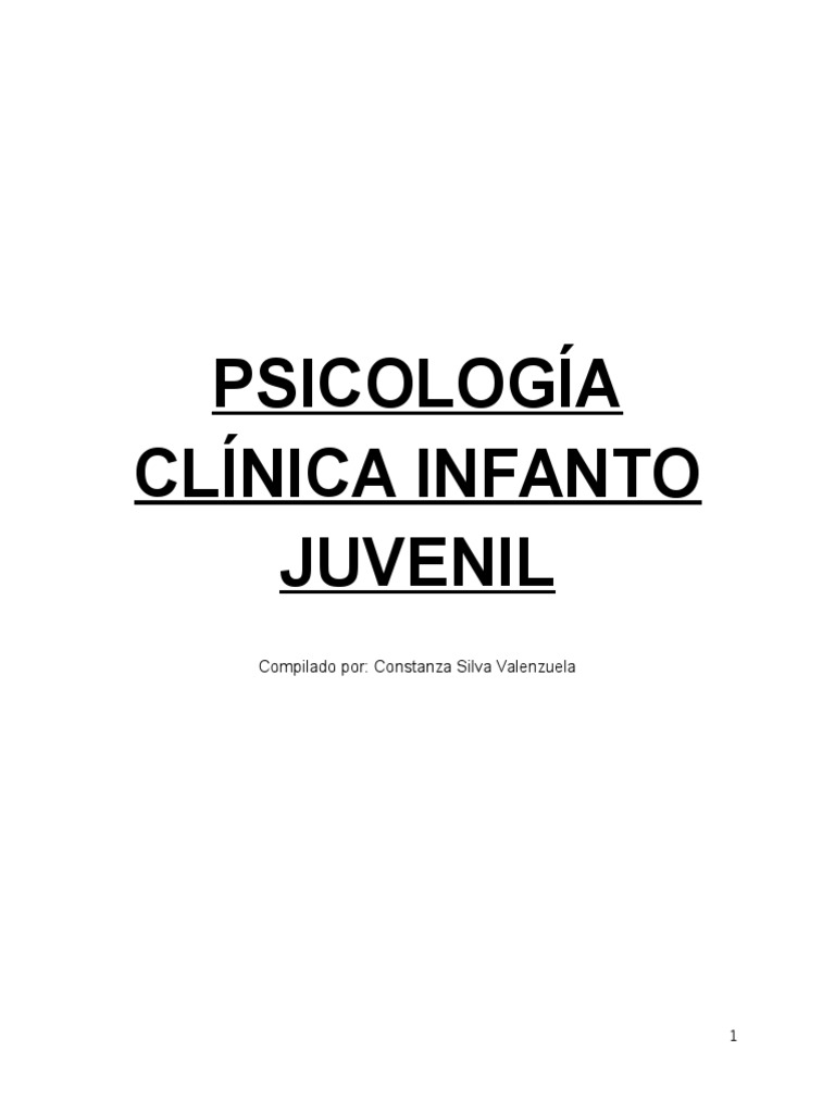 Psicología Clínica Infanto Juvenil PDF Salud mental Teoría de apego