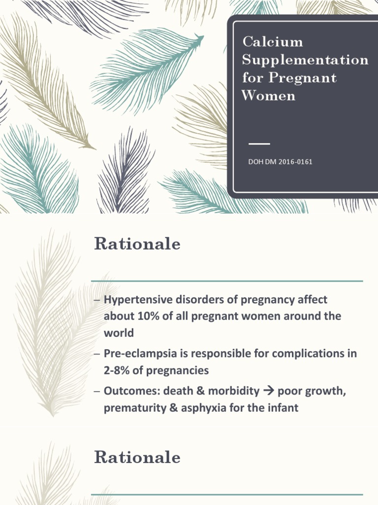 Safe Motherhood Calcium Supplementation For Pregnant Women | PDF ...