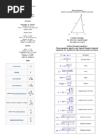 Geometric Formulas