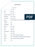 Study Time Table