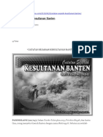 Catatan Sejarah Kesultanan Banten