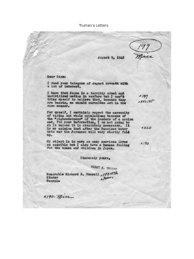 Truman's Letters | PDF