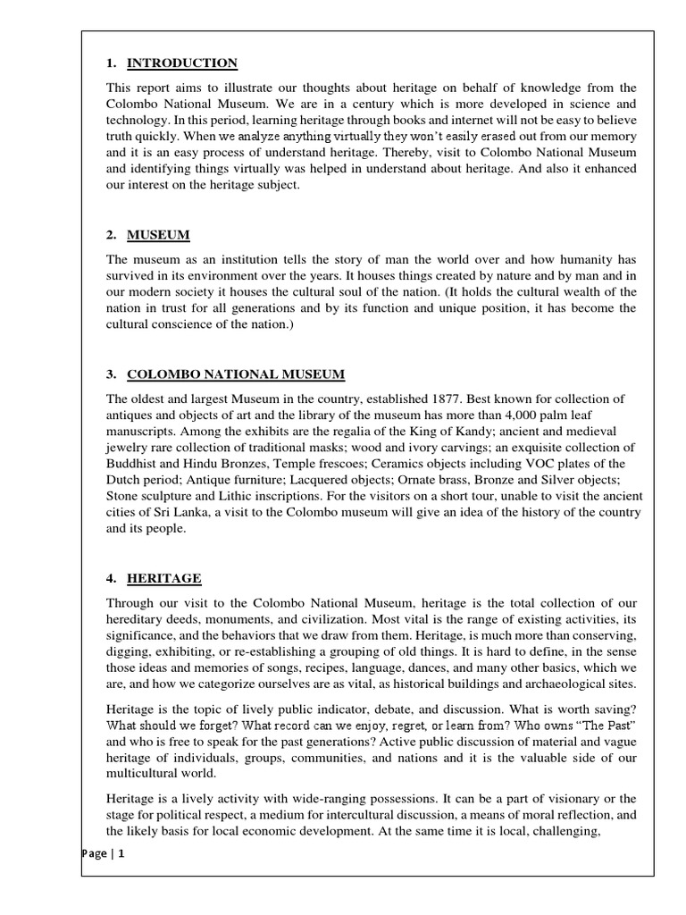 Heritage Assignment PDF Cultural Heritage Museology