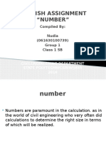 English Assignment "Number": Compiled By: Nudia (061630100739) Group 1 Class 1 SB