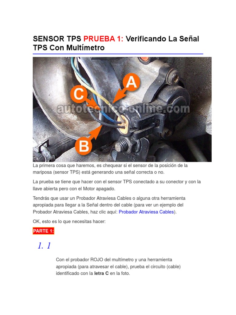 Prueba y Diagnóstico del Sensor TPS | PDF | Carburador | Oxígeno