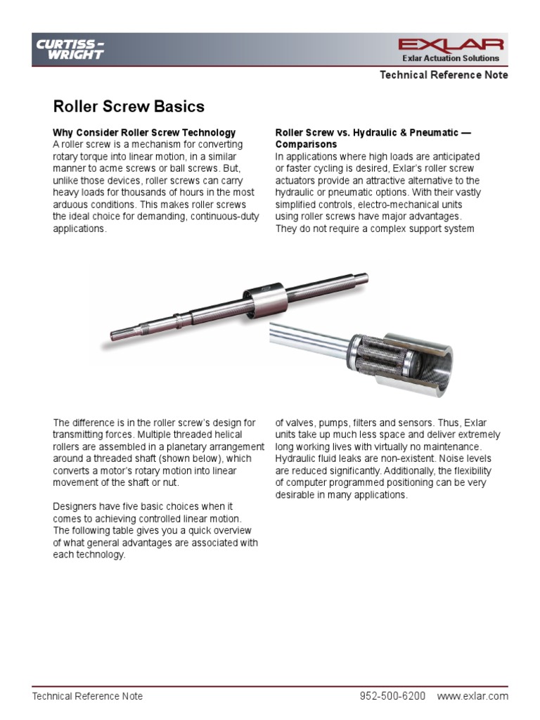 Roller Screw Basics Pdf Actuator Screw