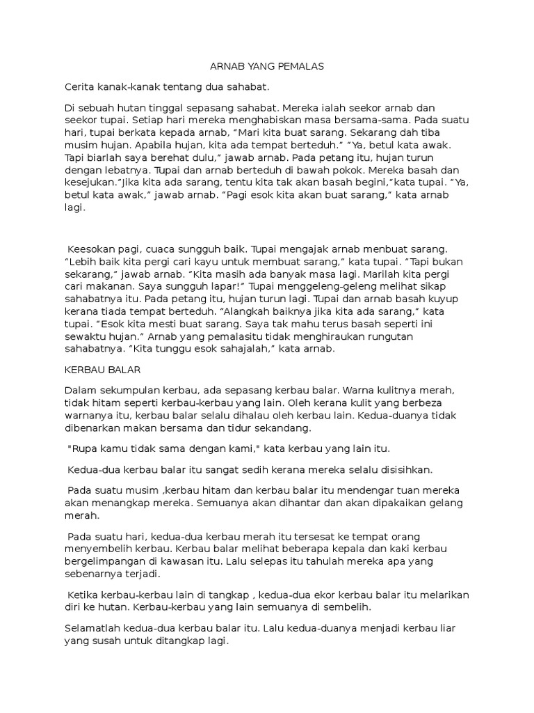 Contoh Teks Cerita Pendek Kanak-kanak