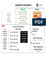 Factorising Quadratics 