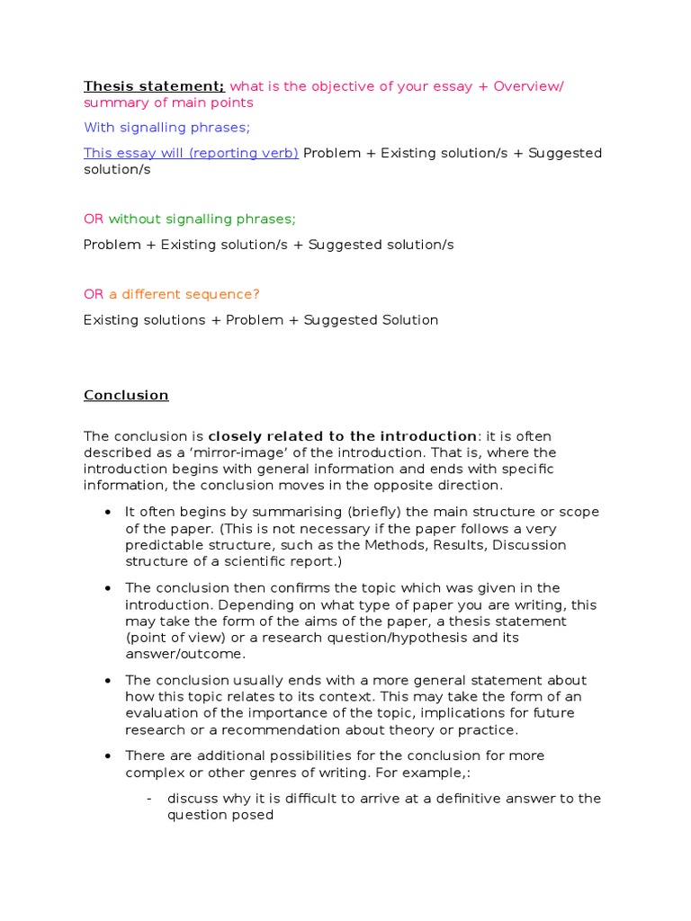 A thesis statement should never picture