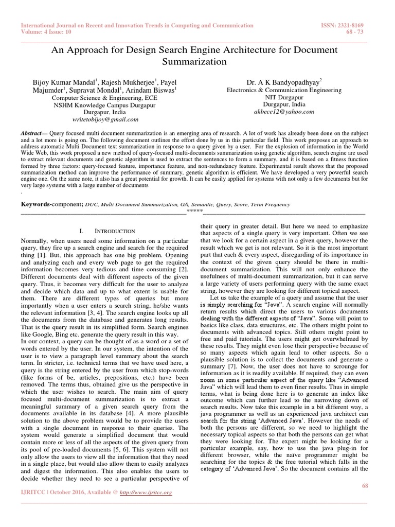 Query-Focused Multi-Document Summarization | PDF | Technology & Engineering