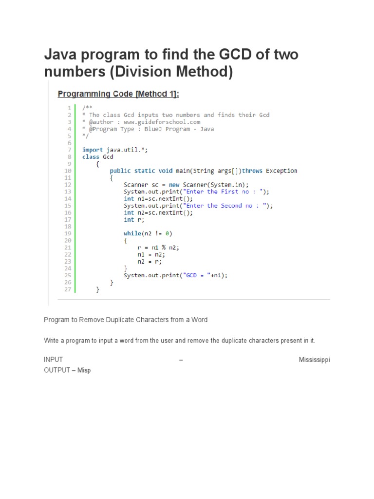 Java Important Programs ICSE String Science) Numbers