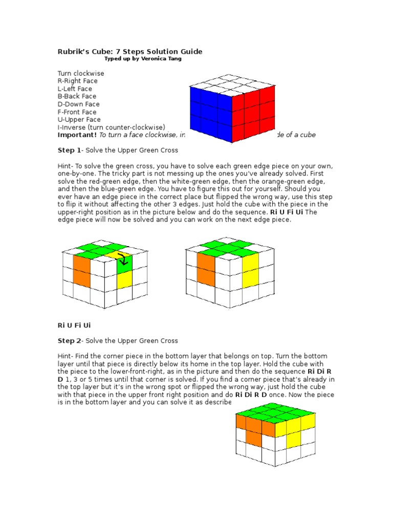 7-Step Rubik's Cube Solution Guide | PDF