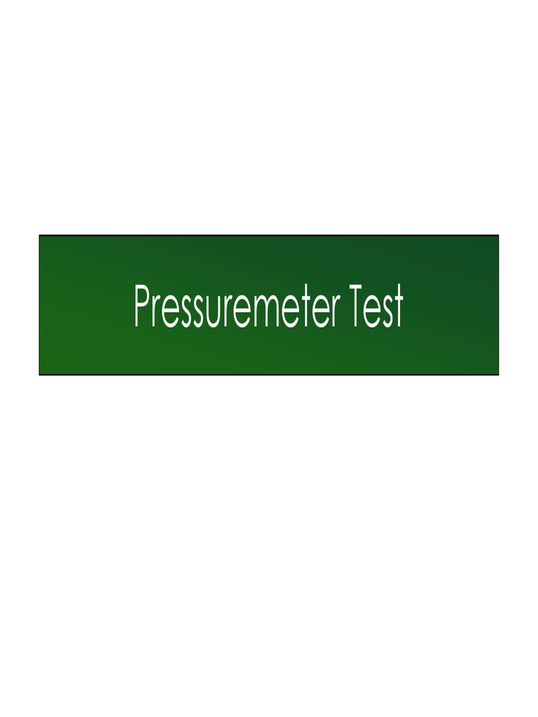 Pressuremeter Test PDF Calibration Pressure Measurement