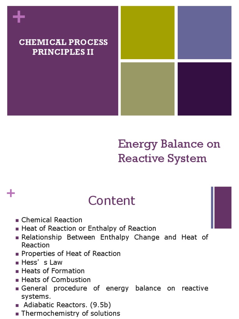Energy Balance in Reactive Systems | PDF | Stoichiometry | Chemical ...