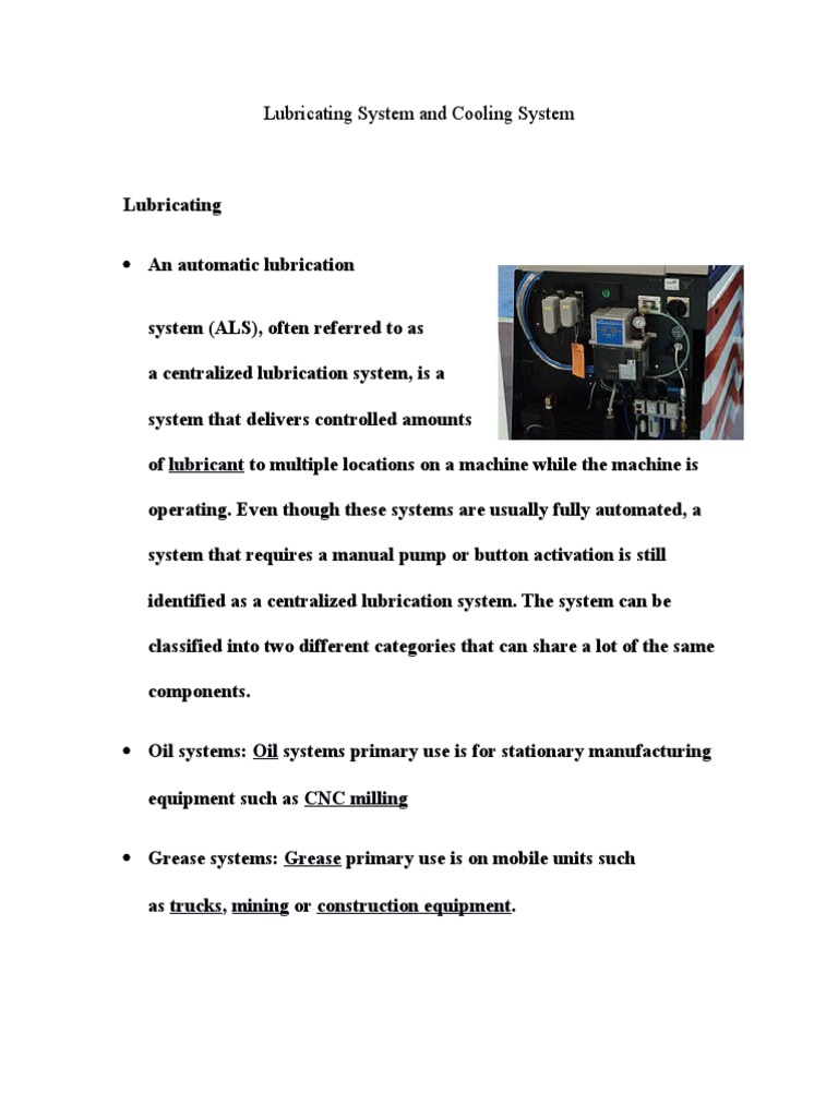 Lubricating System and Cooling System PDF Internal Combustion