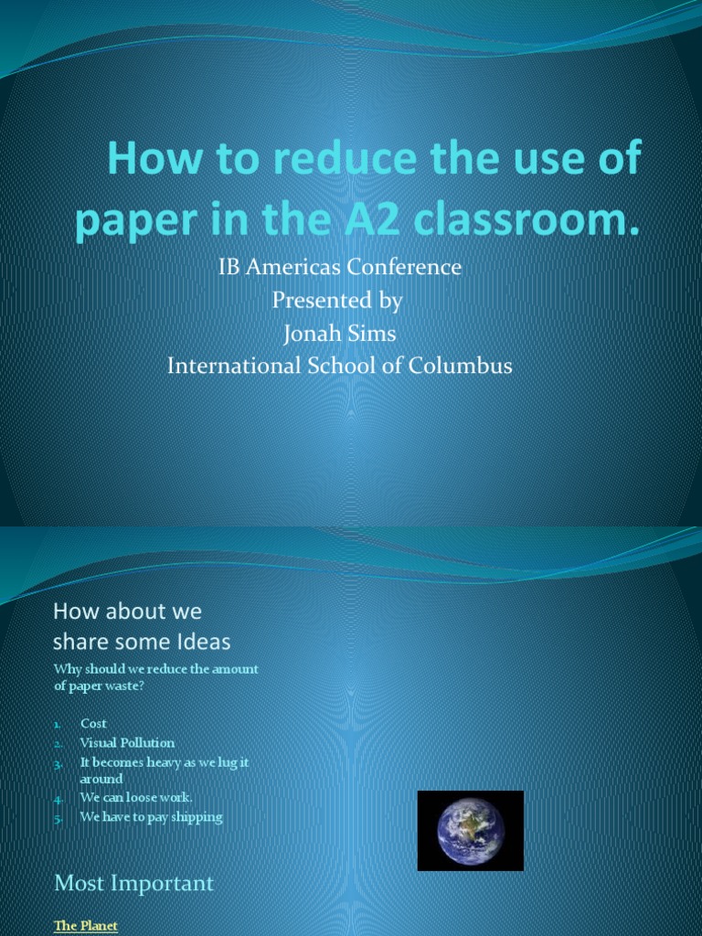 How To Reduce The Use of Paper in | PDF