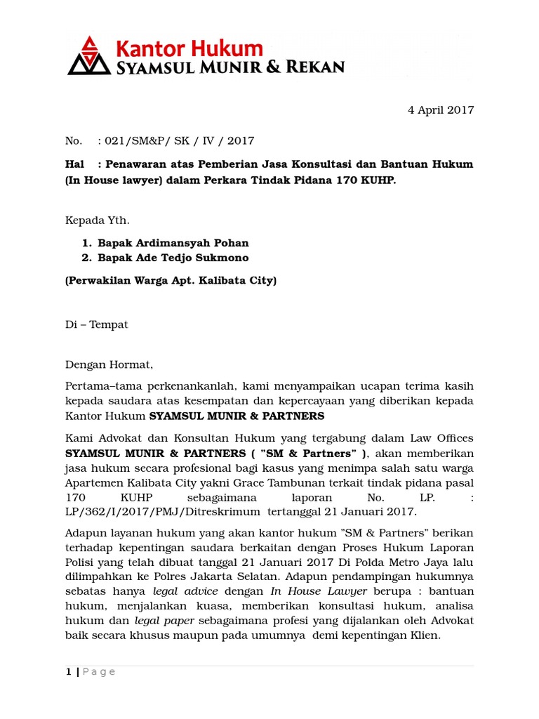 Surat Penawaran Bantuan Hukum PDF