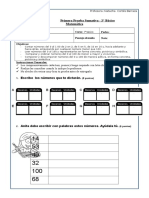 Prueba de Matematica #1 Segundo Basico